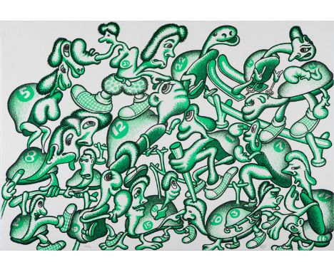 PETER SAUL (San Francisco, California, 1934).Untitled, 1992, from the "Suite Olympic Centennial".Lithograph on 270 grams véli