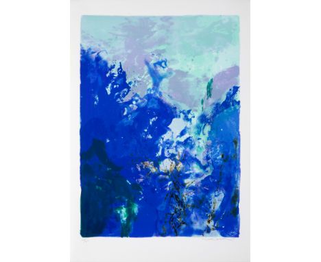 ZAO WOU KI (Beijing, 1921 - Nyon, Switzerland, 2013).Untitled, from the Suite Olympic Centennial, 1992.Lithograph on 270 gsm 