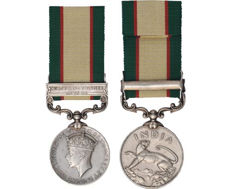 Single Campaign Medals, India General Service Medal 1936-39, one clasp, North West Frontier 1936-37 awarded to Electrician De