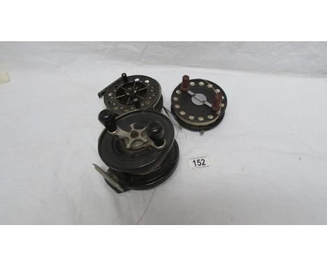 3 vintage fishing reels including Merlin and S & A Steelite