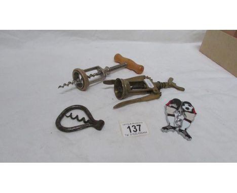 4 vintage corkscrews