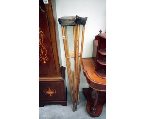 2 pairs of vintage crutches