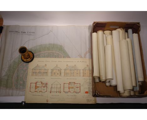 T W Whipp ARIBA Chartered Architect and Surveyor Scarborough - Collection of early 20th century plans and drawings relating t