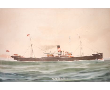 Ship's Portrait of the Scarborough Steamer S.S Staintondale, gouache unsigned dated 1902,  47.5cm x 71cmNotes: the Cargo ship