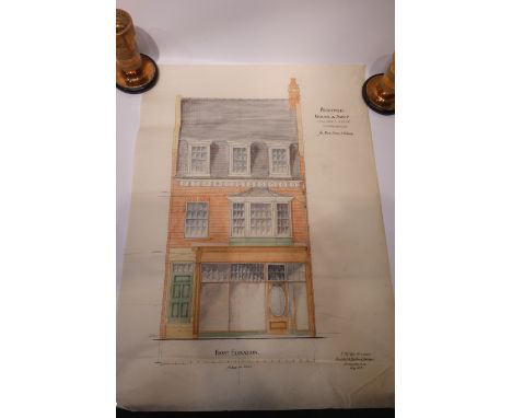 T W Whipp ARIBA Chartered Architect and Surveyor Scarborough - drawings and plans relating to proposed house and shop Columbu