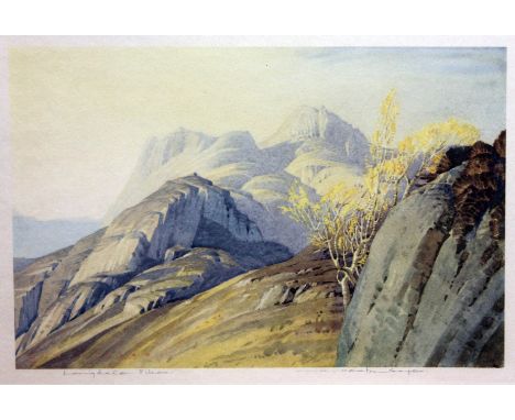 After Heaton Cooper, "Langdale Pikes", limited edition print, signed in pencil, glazed and framed 58cm x 45cm.