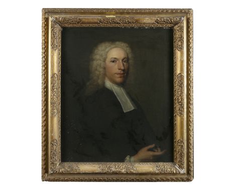 ENGLISH SCHOOL (18TH CENTURY)Portrait of Anthony Wickham (1699-1769)Oil on canvas, 75 x 62cmLabel verso