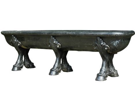 A VICTORIAN SCOTTISH IRONWORK HORSE TROUGH BY WALTER MACFARLANE &amp; CO., the body cast with foundry details 'WALTER MACFARL
