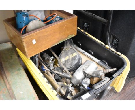 A selection of vintage electric, mechanics and similar tools