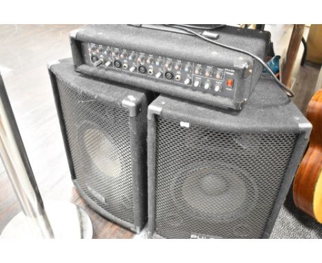 A Pulse 100watt speaker and a four channel Pulse amplifier