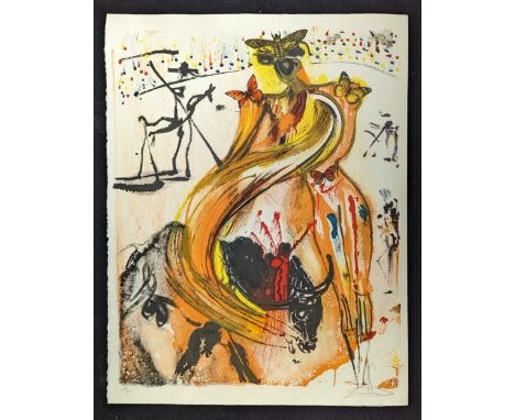 Salvador Dali (1904-1989), Butterfly and Bullighter, lithograph, signed in pencil, numbered 148/250, on Arches paper, H.46cm 