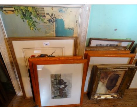 A collection of ten pictures and prints, various sizes and mediums.