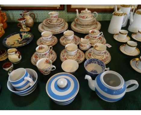 A large quantity of Royal Grafton Malvern pattern teawares, to include: a teapot, dinner plates, shallow bowls, teacups, sauc