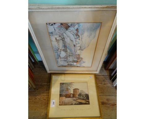 Rudolph Radestock, a pair of watercolours entitled 'Staithes, Yorkshire' and 'Brunswick, Yorkshire', in glazed composite fram