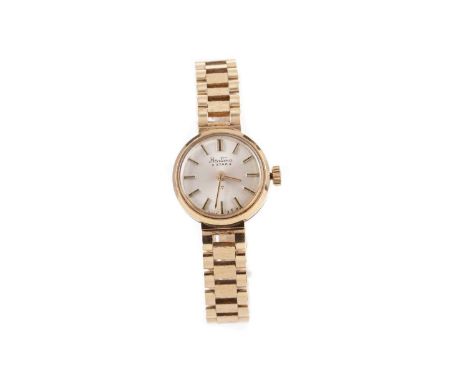 LADY'S BENTIMA STAR NINE CARAT GOLD MANUAL WIND WRIST WATCH,the round cream dial with applied baton hour markers, 18mm case, 