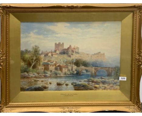 H.B.Wimbush ( Henry Bowser, British 1849 - 1910 ). A lovely gilt framed signed watercolour of 'Richmond on the Swale, Yorkshi