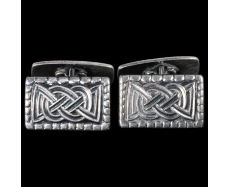 DAVID ANDERSEN - a pair of Norwegian sterling silver Celtic knot cufflinks, marked Oseberg Funnet, 21.2mm, 15g . Condition Re
