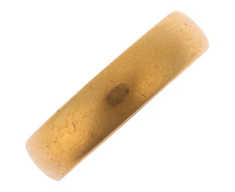A 22ct gold wedding band ring, maker BW & Son, London 1966, band width 4.8mm, size M, 4.7g . Condition Report:No damage or re