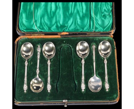 A set of 6 late Victorian silver Apostle teaspoons, Harrison Brothers & Howson, Sheffield 1898, 10.5cm, 2.5oz total . Conditi