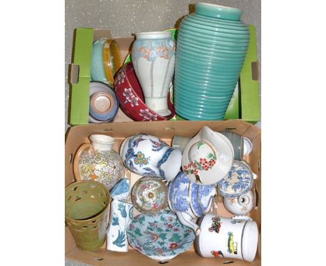 Ceramics - studio pottery, Rye, etc; other decorative items, Tuscan jug, a Chinese Famille Rose sucrier, faults; Losol jug, a