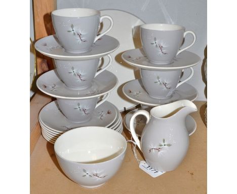 A Royal Doulton Frost Pine pattern tea service for six.