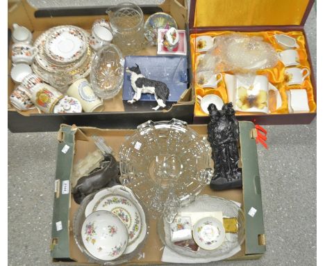 Ceramics & Glass - a Tang Shan six setting tea service, boxed;  an Edwardian part tea service;  glass fruit bowls, coal figur