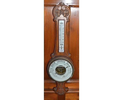 An oak Robson & co. wall barometer 