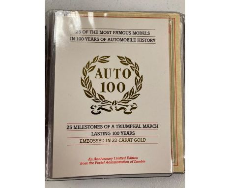 Auto 100 The Gold Stamps of the Classic Car Gold Stamp collection authorized by the Zambia Post Office