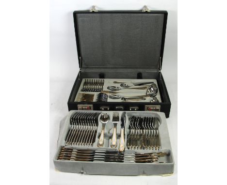 CASED SEVENTY THREE PIECE WILLHEIM 'TOSCANA' PATTERN TABLE SERVICE OF ELECTROPLATED CUTLERY  for 12 persons, with embossed gi