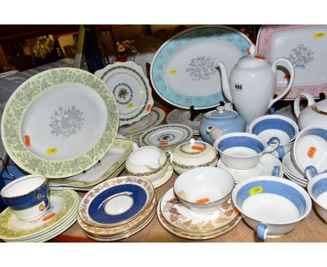 WEDGWOOD DINNER/TEA WARES, etc, to include 'Wildflower' in yellow and turquoise, W3979 saucers 'Appledore' W3257 plates and s