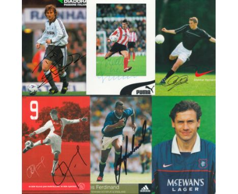 Football collection 6 signed 6x4 inch colour photos include Les Ferdinand, Klass Jan Huntelaar, Dietmar Hamann, Matt Le Tissi