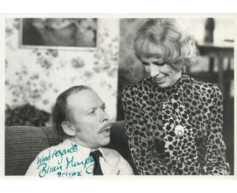Brian Murphy signed 10x8 inch George and Mildred vintage original black and white photo. Good condition Est.