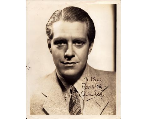 Nelson Eddy signed 10x8 inch vintage sepia photo. Good condition Est.