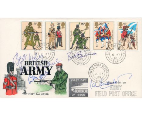 Dads Army multi signed British Army FDC signatures include Arthur Lowe, John Le Mesurier, Bill Pertwee and Ian Lavender multi