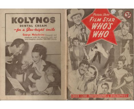 Vintage Picture show Film Star Who's Who. Over 1,200 Photographs and Biographies magazine. Good condition Est.