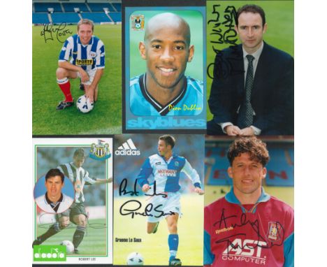 Football Collection 6 signed 6x4 inch colour photo includes Graeme Le Saux, Dion Dublin, Robert Lee, Andy Townsend, Martin O'