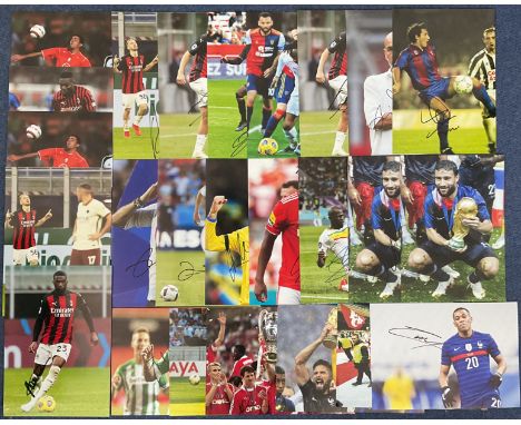 Football collection 25 signed 12x8 inch colour phots from around Europe includes Olivier Giroud, Andriy Yarmolenko, Jonny Eva