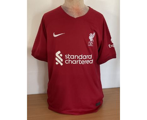 Football Darwin Nunez signed Liverpool home shirt size medium. Good condition Est.