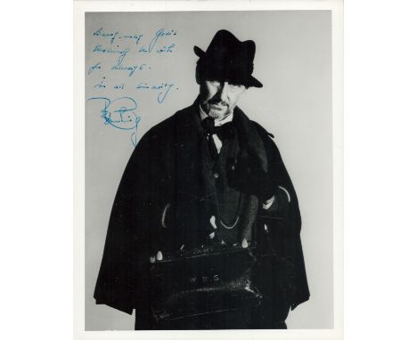 Peter Cushing signed 10x8 inch vintage black and white vintage photo. Good condition Est.