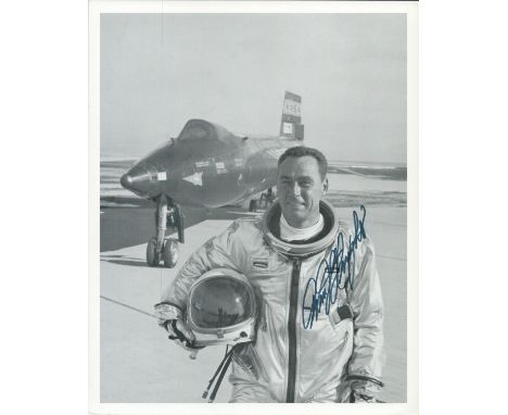 Col William John "Pete" Knight signed 10x8 inch black and white vintage photo. Good condition Est.