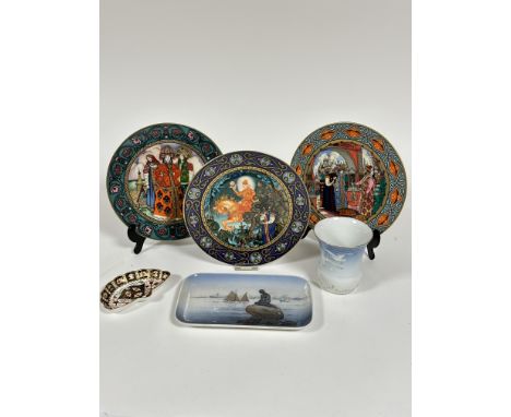 A set of three Villeroy &amp; Boch Russian Fairy Tales plates depicting Vassilissa the Fair no 27/500, Vassilissa presented t