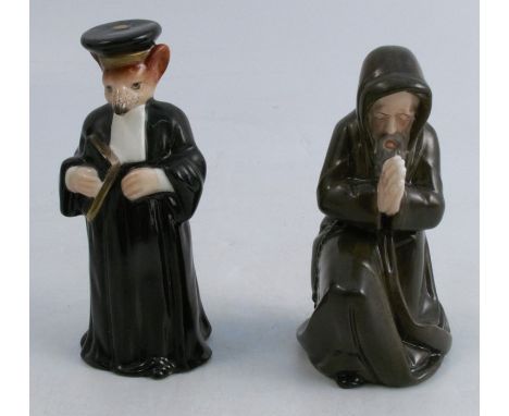 A Royal Worcester candle snuffers, Monsieur Reynard, together with another snuffer, The Fryer, possibly Kerr and Binns, heigh