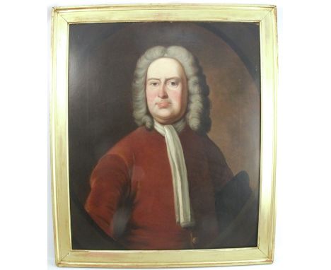 Attributed to Thomas Hudson, oil on canvas, portrait of a gentleman, 30ins x 25ins