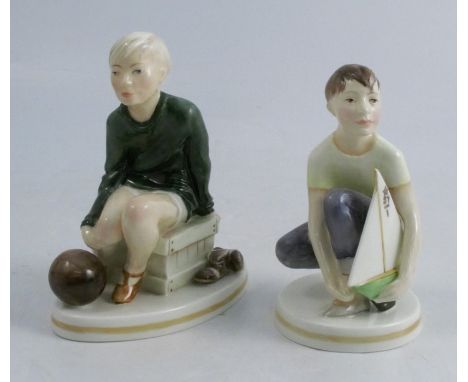Two Royal Worcester figures, Young England and Master Mariner, from the Playtime Series, modelled by Neal FrenchCondition Rep