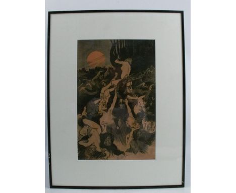 Paul Balluriau, lithograph, Un Sabbat de Sorcieres, 12.25ins x 8.25ins