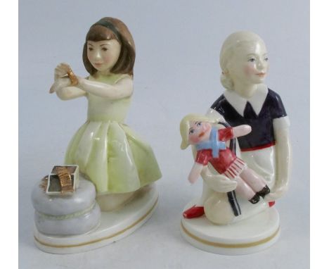 Two Royal Worcester figures, Poupee and Treasure Trove, from the Playtime Series, modelled by Neal FrenchCondition Report:  b