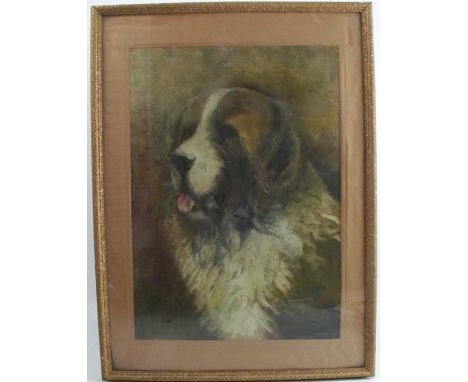 Freeman, oil on paper, portrait of a St Bernard, 1932, 19.5ins x 14ins