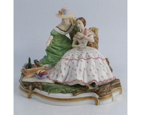 A Royal Worcester limited edition figure group, The Picnic, from the Victorian Figures series, modelled by Van RuyckeveltCond