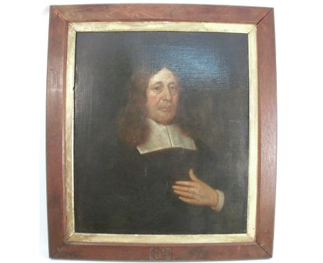 An 18th century English School oil on canvas, portrait of a man in clerical dress, 30ins x 24ins