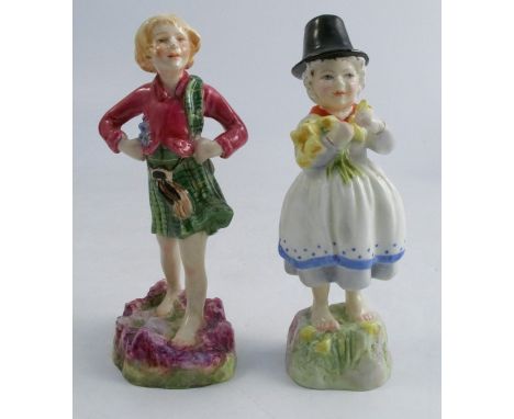 Two Royal Worcester figures, Scotland and Wales, from the Children of the World series, modelled by F G DoughtyCondition Repo